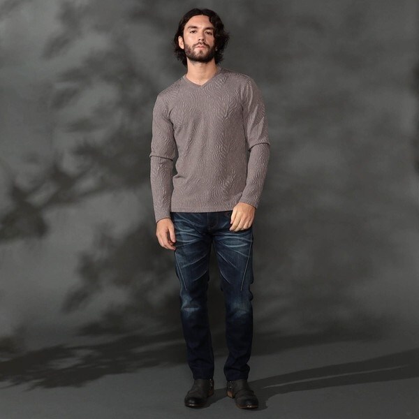 ハイダウェイ（HIDEAWAYS）/ゼブラ風ブリスタ−ジャカードＶネックプルオーバーの通販は