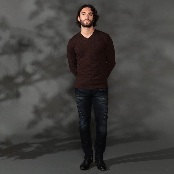 ハイダウェイ（HIDEAWAYS）/ゼブラ風ブリスタ−ジャカードＶネックプルオーバーの通販は