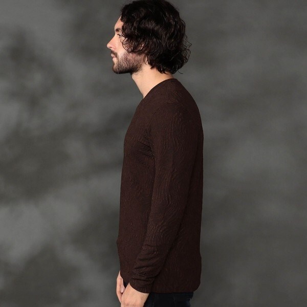 ハイダウェイ（HIDEAWAYS）/ゼブラ風ブリスタ−ジャカードＶネックプルオーバーの通販は