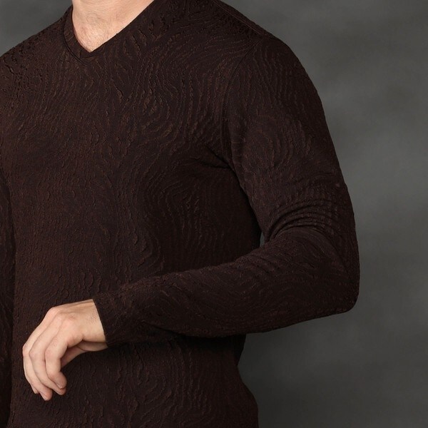 ハイダウェイ（HIDEAWAYS）/ゼブラ風ブリスタ−ジャカードＶネックプルオーバーの通販は