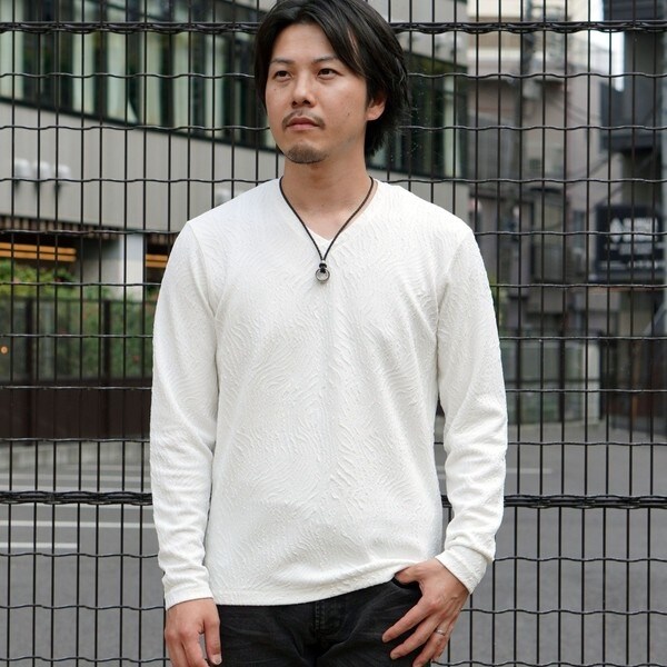 ハイダウェイ（HIDEAWAYS）/ゼブラ風ブリスタ−ジャカードＶネックプルオーバーの通販は