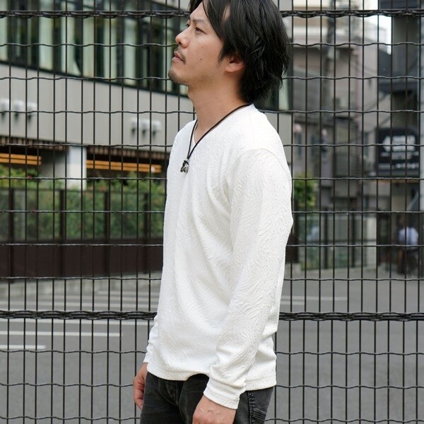 ハイダウェイ（HIDEAWAYS）/ゼブラ風ブリスタ−ジャカードＶネックプルオーバーの通販は