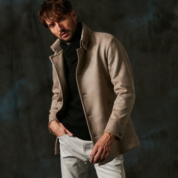 ハイダウェイ（HIDEAWAYS）/マイクロ起毛ポンチ　ムラプリントスタンドコートの通販は