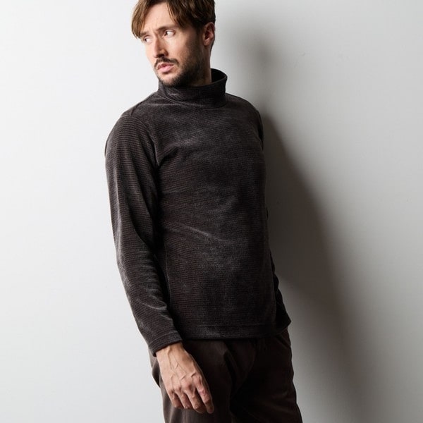 ハイダウェイ（HIDEAWAYS）/モールブロックジャガードモックネックプルオーバー