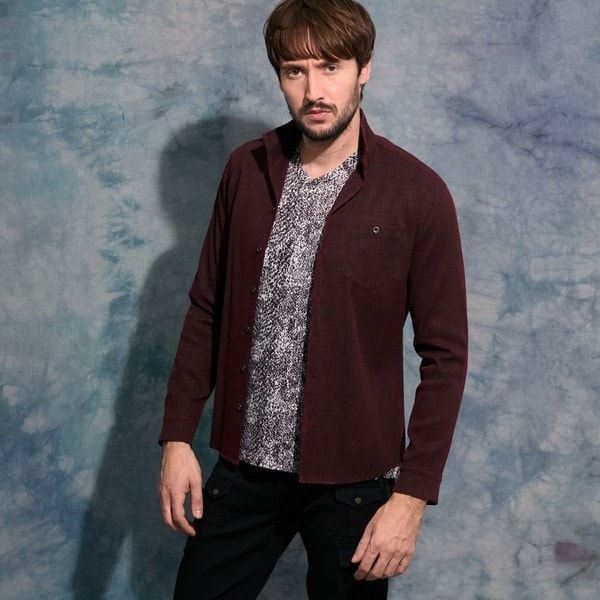 ハイダウェイ（HIDEAWAYS）/顔料プリントジャカードシャツ