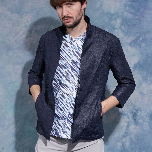 ハイダウェイ（HIDEAWAYS）/ポリエステルタフタワッシャー７分袖ジャケット