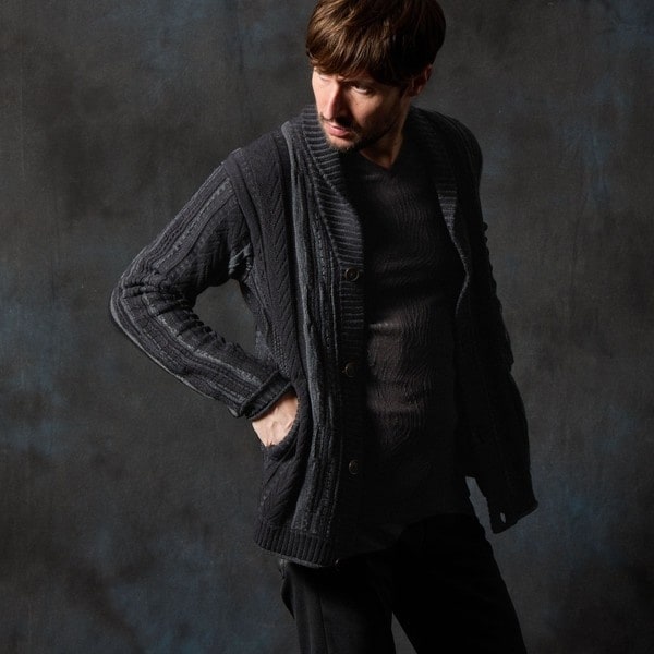 ハイダウェイ（HIDEAWAYS）/ランダムストライプ3Dニットカーディガン