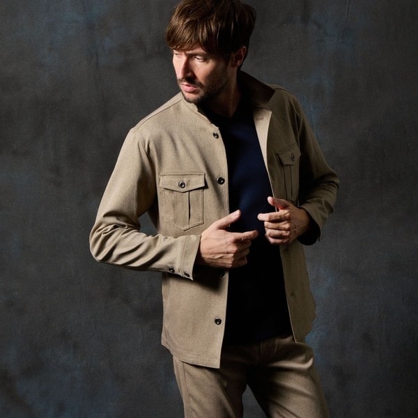 ハイダウェイ（HIDEAWAYS）/ウールライクミリタリーブルゾン