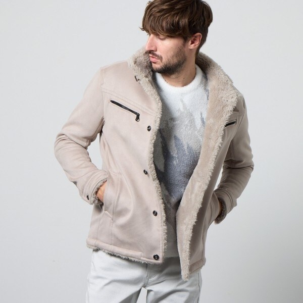 ハイダウェイ（HIDEAWAYS）/裏ボアムートン風スタンドブルゾン