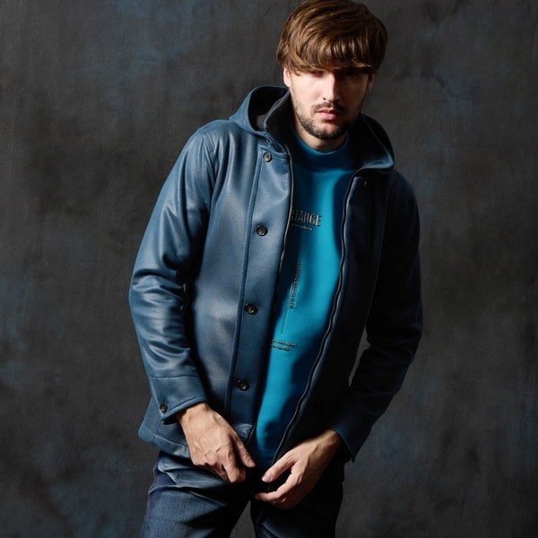 ハイダウェイ（HIDEAWAYS）/マイクロ起毛ポンチ　ムラプリントナポレオンブルゾン