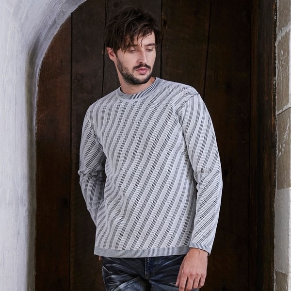 ハイダウェイ（HIDEAWAYS）/バイアスダブルフェイス　クルーネックニット