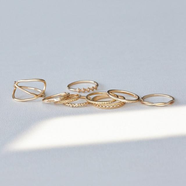 NOJESS K10 YG ダイヤモンド ハーフエタニティ リング9号 NOJESS K10 YG ダイヤモンド ハーフエタニティ リング9号 - メルカリ