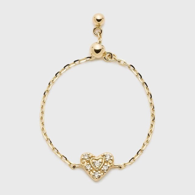 ノジェス（NOJESS）/【Tiny Motif】K10ダイヤモンドハートチェーンリング（0．03ct）の通販は