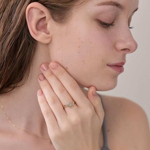 【NEW】ノジェス（NOJESS）/K10アクアマリンリングの通販は