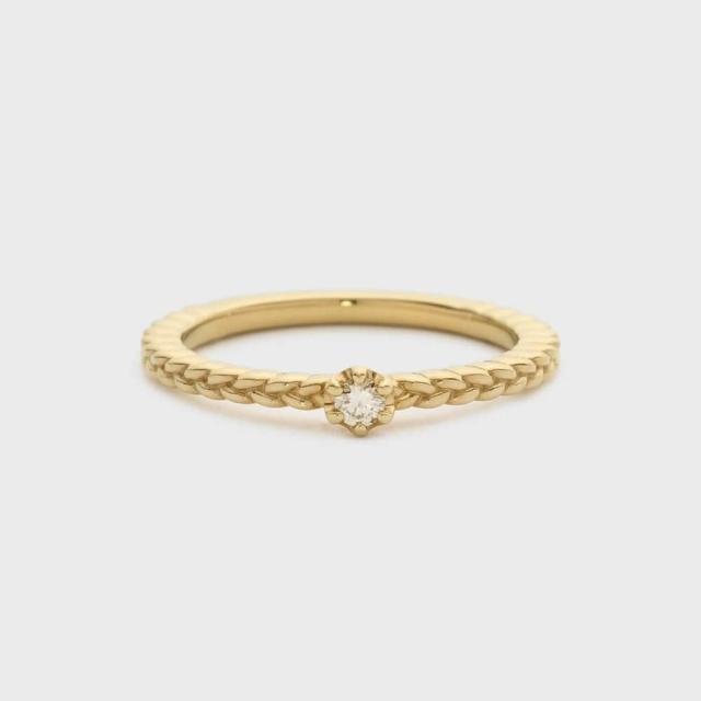 ノジェス（NOJESS）/ゴールドダイヤモンドピンキーリング（0．04ct）