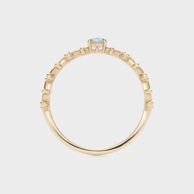 アクアマリン×パール♡1号【ノジェス】K10 リング☆アガット 好きも