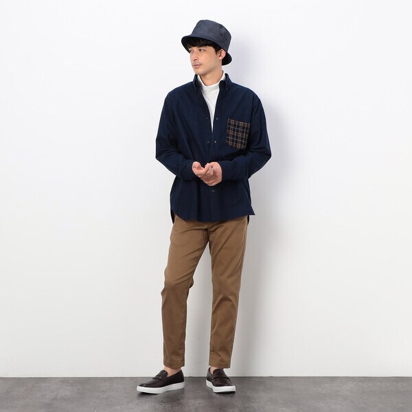 COMME CA COMMUNE ネイビー ストライプキャップ コムサコミューンの帽子 COMME CA COMMUNE ネイビー ストライプ