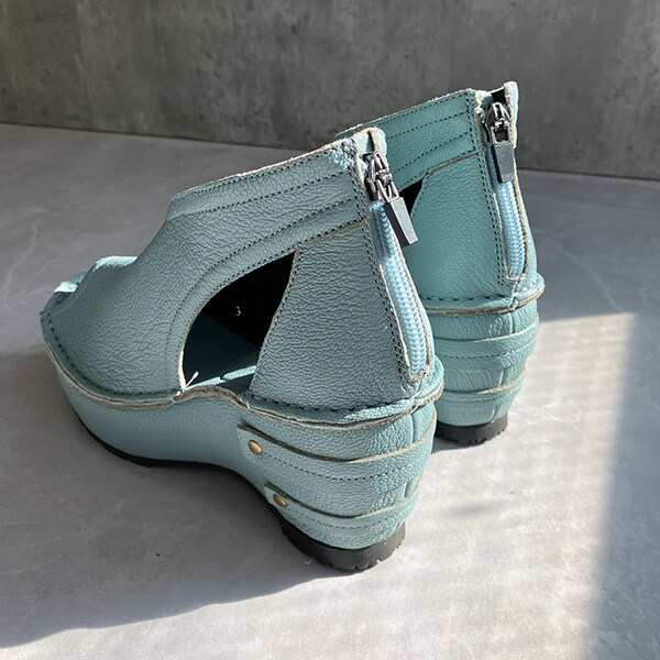 Hina Day Green◾️本革 日本製◾️厚底ブーティーサンダル Sサイズ