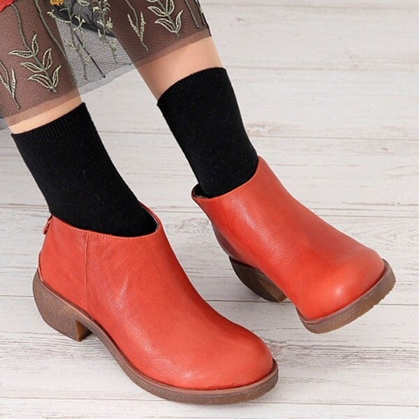 ヒナ デイ グリーン 太ヒールナチュラルレザーショートブーツの通販はau Pay マーケット Brand Square By Oioi ブランドスクエアbyマルイ