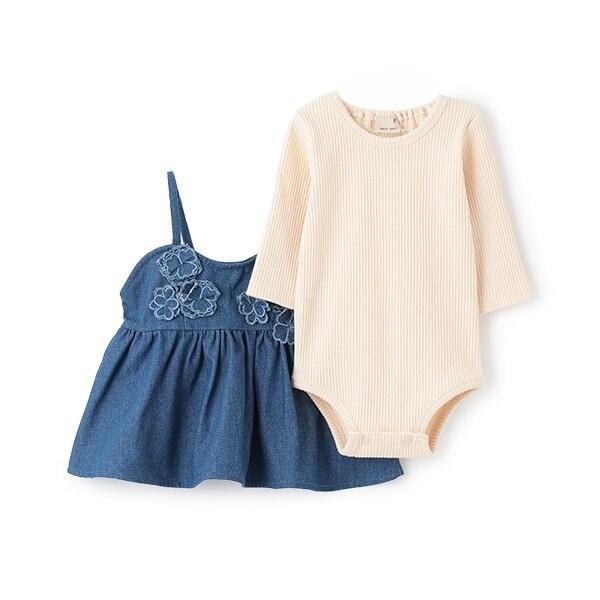 プティマイン（petit main）/【リンク】花ビスチェロンパースセットの