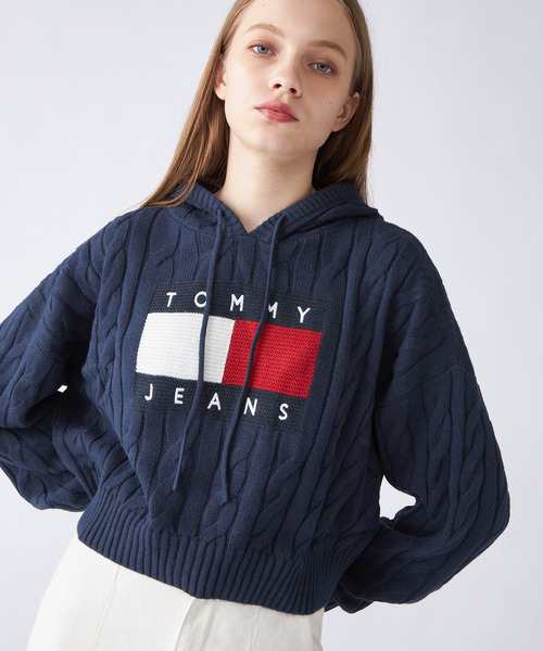 トミー ジーンズ（TOMMY JEANS）/センターフラッグケーブルパーカーの