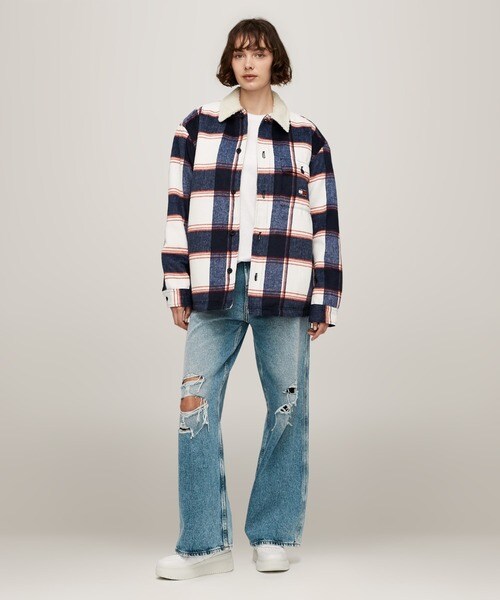 トミー ジーンズ（TOMMY JEANS）/チェックシェルパオーバーシャツの