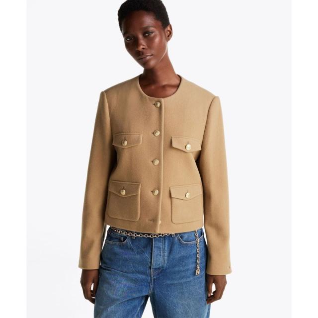 トミー ジーンズ（ JEANS）/クロップドウールゴールドボタンジャケット