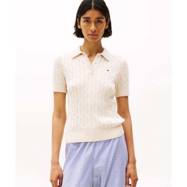 トミー ジーンズ（ JEANS）/ケーブルポロニット