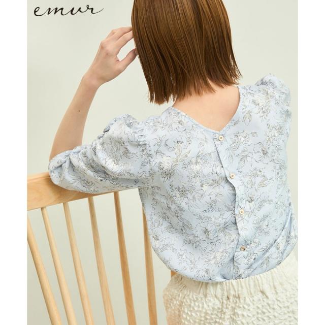 ロペピクニック（ROPE’ PICNIC）/【emur エミュール】洗える 水彩柄ギャザーブラウスの通販は 4,995円