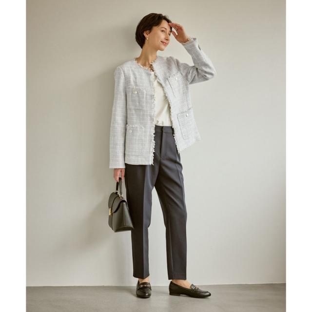 ホワイト ジャケット　ROPÉ PICNIC ロペピクニック　フォーマル ロペピクニック（ROPE' PICNIC）/セレモニー・通勤対応/ツイード