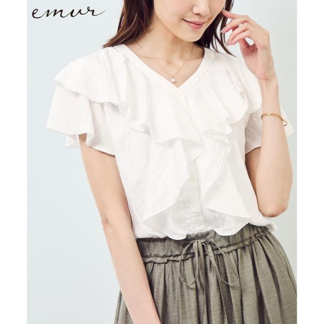 ロペピクニック（ROPE’ PICNIC）/【emur/エミュール】ランダムラッフルブラウス