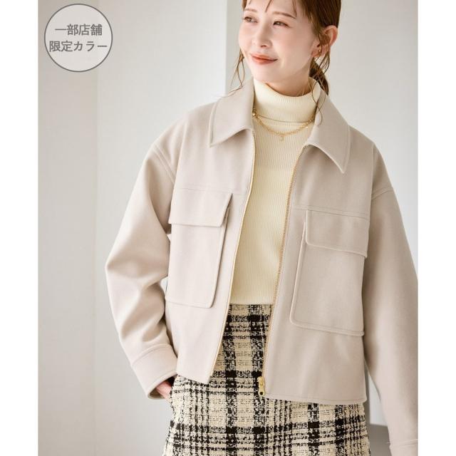 ロペピクニック（ROPE’ PICNIC）/ジャージーメルトンシリーズ ポケット付きジップブルゾン/リンクコーデ