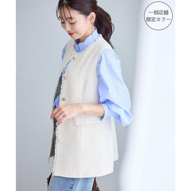ロペピクニック（ROPE’ PICNIC）/【WEB限定カラー】ツイード金ボタンジレベスト/セレモニー対応・リンクコーデ