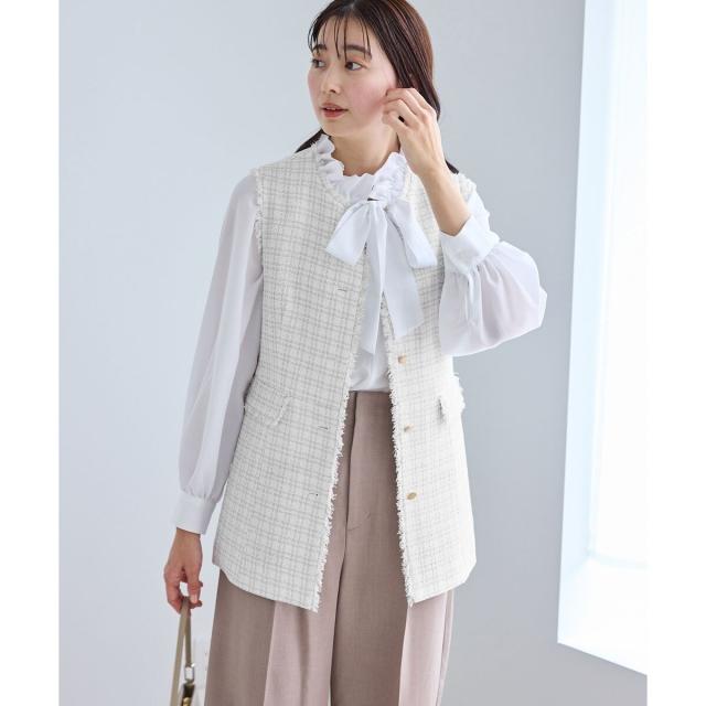 ロペピクニック（ROPE’ PICNIC）/【WEB限定カラー】ツイード金ボタンジレベスト/セレモニー対応・リンクコーデ_12