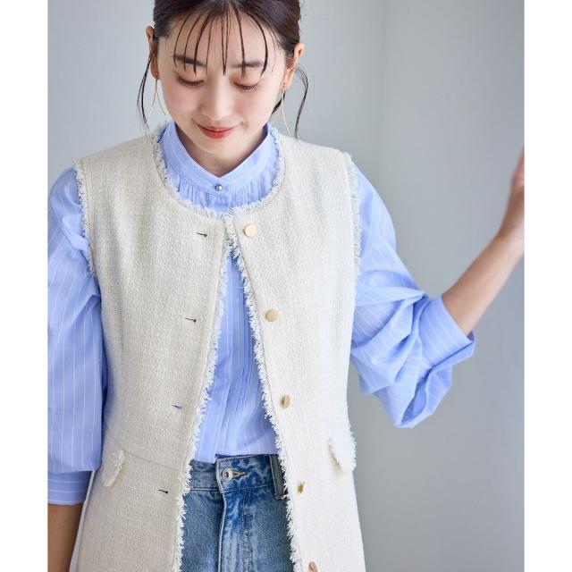 ロペピクニック（ROPE’ PICNIC）/【WEB限定カラー】ツイード金ボタンジレベスト/セレモニー対応・リンクコーデ_18