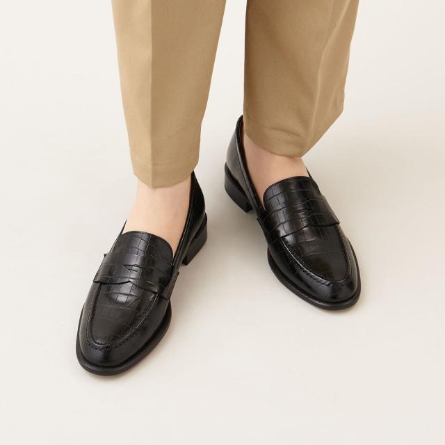 ODETTE E ODILE ペニーローファー 24cm ブラック黒レザー ODETTE E ODILE ペニーローファー 24cm ブラック黒レザー