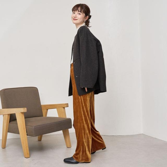 コーエン（coen）/ライトメルトン ノーカラーミドルコートの通販はau