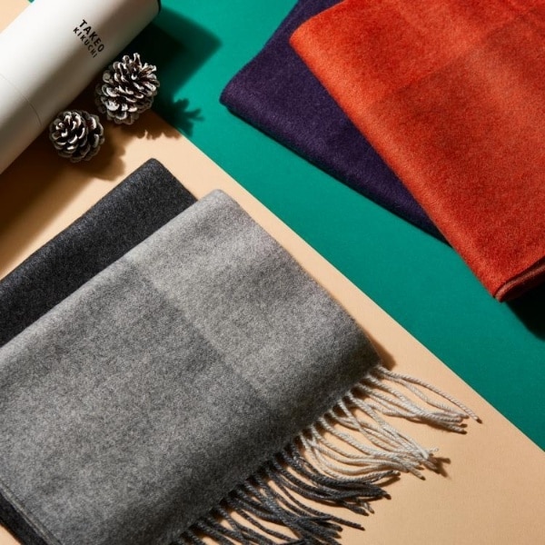 タケオキクチ（TAKEO KIKUCHI）/【カシミヤ100】パネル カシミヤマフラー