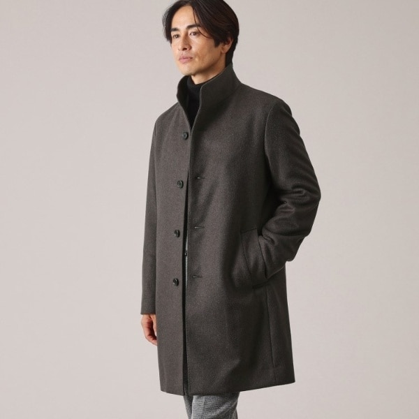 美品✨ TAKEO KIKUCHI スタンドコート ウール 現行 タケオキクチ タケオキクチ（TAKEO KIKUCHI）/【ウールカシミヤブレンド】ビーバー調