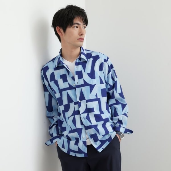 タケオキクチ（TAKEO KIKUCHI）/【Made in JAPAN】スライドパズル柄 シャツ