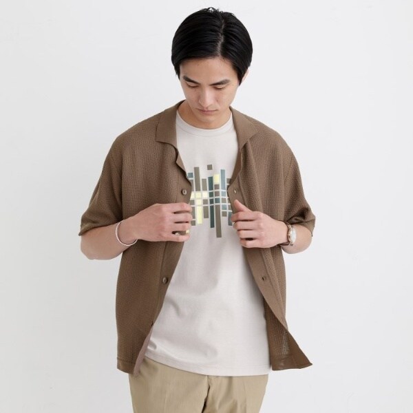 タケオキクチ　【THE FLAGSHIP】ニットシャツ　カーディガン タケオキクチ TAKEO KIKUCHI ◇【THE FLAGSHIP】ニットシャツ