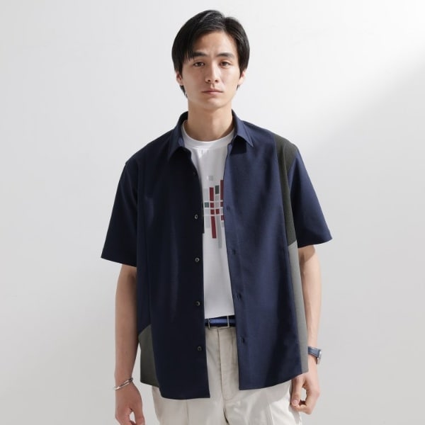 タケオキクチ（TAKEO KIKUCHI）/サイド切り替え 半袖シャツ