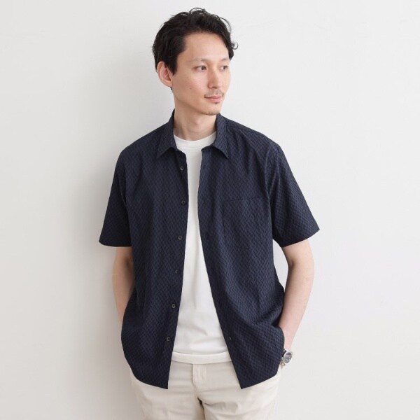 タケオキクチ（TAKEO KIKUCHI）/【播州織り】ドビーストレッチシャツ_1