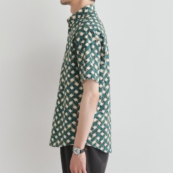タケオキクチ（TAKEO KIKUCHI）/【COOL CITY WEAR】籠目アート柄 サッカーシャツ 通気性_4