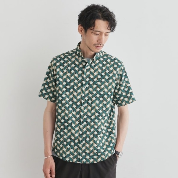 タケオキクチ（TAKEO KIKUCHI）/【COOL CITY WEAR】籠目アート柄 サッカーシャツ 通気性_15