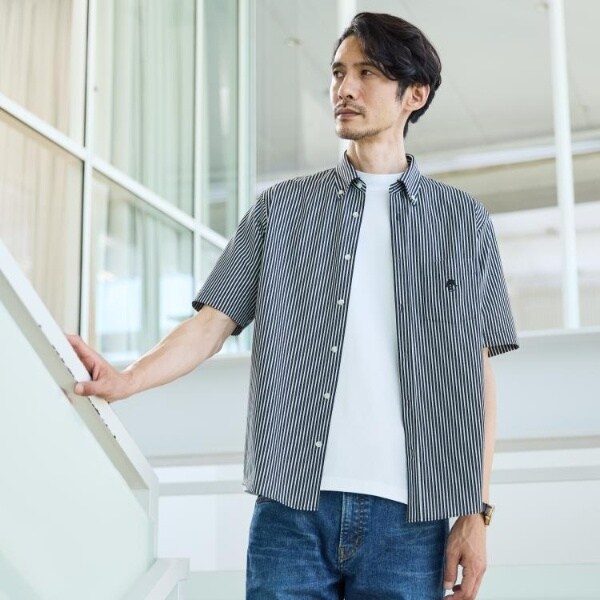 タケオキクチ（TAKEO KIKUCHI）/【接触冷感】ジャージストライプ シャツ_18
