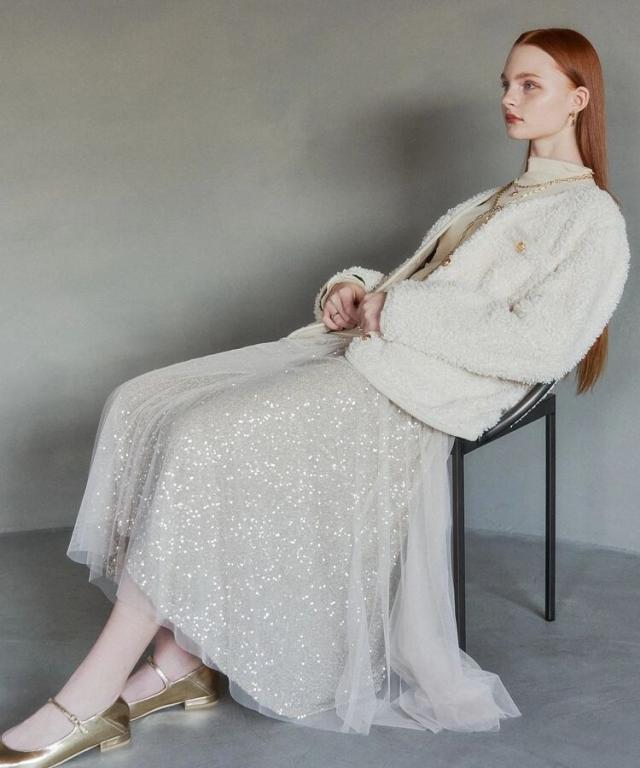 イェッカ ヴェッカ（YECCA VECCA）/スパンコール×チュールスカートの