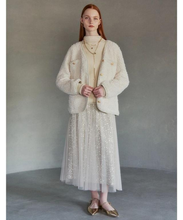 イェッカ ヴェッカ（YECCA VECCA）/スパンコール×チュールスカートの