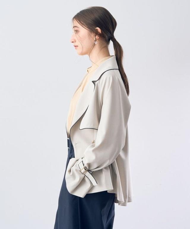 専用です！！【タグ付き】ショートトレンチコート　イエッカベッカ パイピングショートトレンチコート/YECCA VECCA（イェッカ