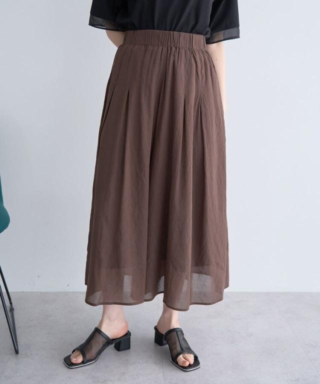 45R 撚杢コットンツイードのキュロットスカート 45r 撚杢コットン
